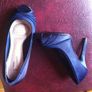 Royal blue satin high heels Image 2