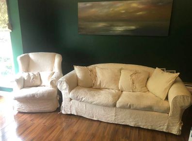 Sofa with matching armchair