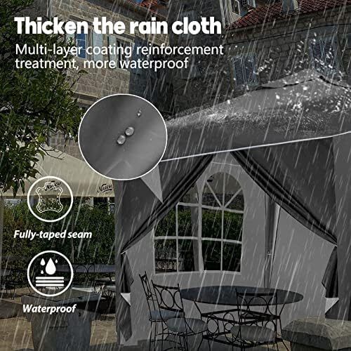 3x3m Pop Up Gazebo Fully Waterproof, All Weather Gazebo ideal for Outdoor Party Camping with Weights