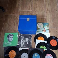 Vinyl Record box & 10 records