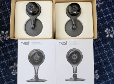 2x Google Nest Cam Indoor A0005 (1st Gen) 1080p Wired Camera