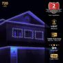 720 LED 9m/29ft Cluster Christmas Tree Lights for Indoor & Outdoor Blue & Cool White Decorations Fairy Lights with Timer for Xmas Garden & Party | Mains Powered Green Cable Image 7