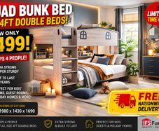 New Quad Bunk bed 2 4ft Doubles Free delivery