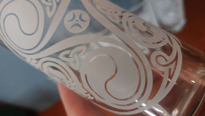 Fabulous Set of Six Vintage Irish Mist Celtic Design Etched/Frosted Highball Glasses, Made in Italy, Mint Condition