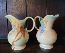 Art Deco pair of Crown Devon Jugs
