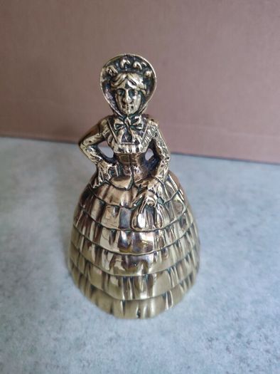 Vintage Large Brass Crinoline Lady Bell