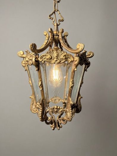 Stunning French Louis XV Style Brass Lantern