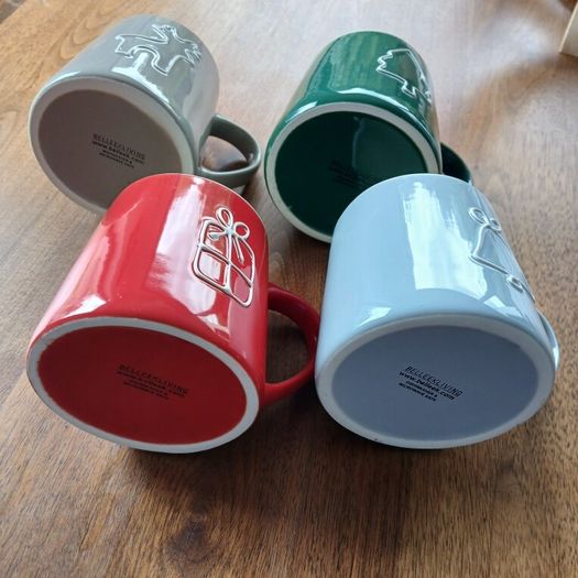 Belleek Living Christmas Doodles Mugs Set of 4