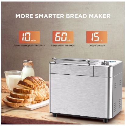 BRAND NEW Stainless Steel 1KG 15-in-1 Automatic Bread Maker 600W Programmable Bread Machine with 3 Loaf Sizes Fruit Nut Dispenser