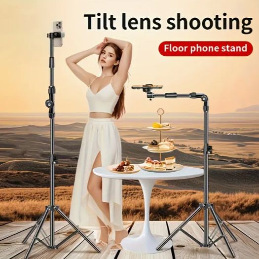 Tripod Stand Adjustable 70-Inch Carbon Steel with Telescopic Arm & Phone Holder - 20722