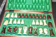 Large antique hand carved chess set