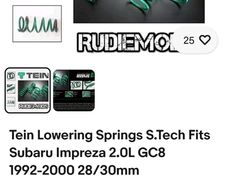 Subaru Impreza gc8 tein lowering springs