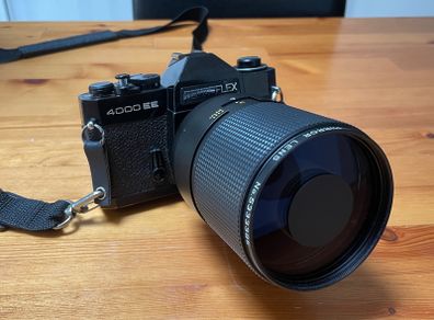 Film Camera RevueFlex 4000 EE, Mirror Lens Revuenon 500mm 1:8