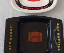 2 x vintage  advertising watneys red barrel ashtrays collectors items ,nice in any collectors collection,,sold as seen, see pictures for condition,