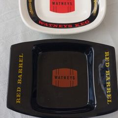 2 x vintage  advertising watneys red barrel ashtrays collectors items ,nice in any collectors collection,,sold as seen, see pictures for condition,