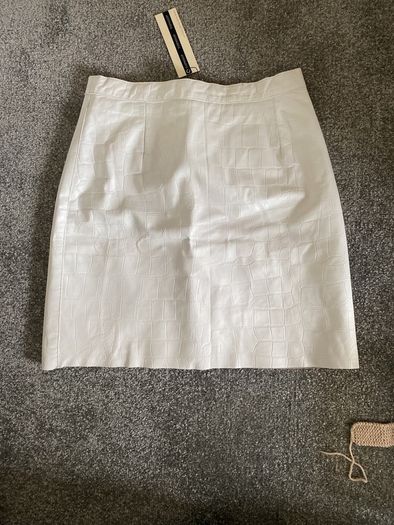 Topshop Leather Skirt white