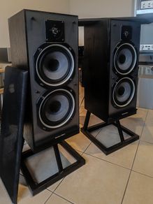 mordaunt short MS 45 Ti stereo speakers Pair with stands like new