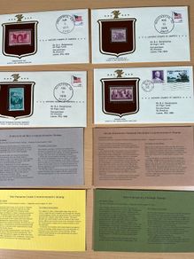 4 x Historic stamps of America collection Panama Canal, NRA, Rushmore, Scott Key