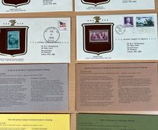 4 x Historic stamps of America collection Panama Canal, NRA, Rushmore, Scott Key