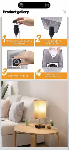 Aooshine Bedside Table Lamp