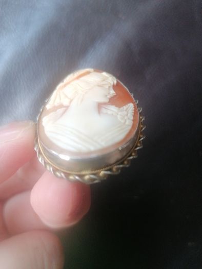 Vintage Large Silver Cameo Pendant&brooch