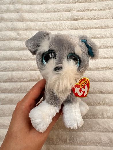 Ty Beanie Boo Whiskers approx. 15 cm. Plush Schnauzer Dog Please see photos