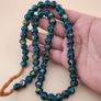 Vintage African Style Eyes Glass Beads Strand 22 inches Image 2