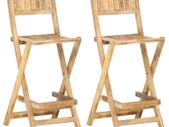 Folding Outdoor Bar Chairs 2 pcs Solid Mango Wood
