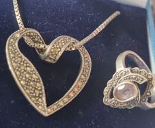 marcasite,vintage silver