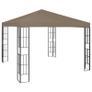 Gazebo with String Lights 3x3 m Taupe Image 2