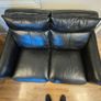 2 Seater Black Leather Sofa. Image 2