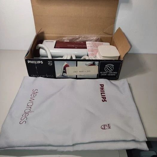 Philips Stewardess HD1165 Vintage Travel Iron with Bag + original Box ireland