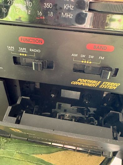 Radio and double cassette machine with speakers
