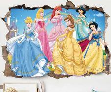 Cartoon Princess Wall Stickers For Kids Room, Girls Bedroom, Wall Decoration, Door, Window Sticker