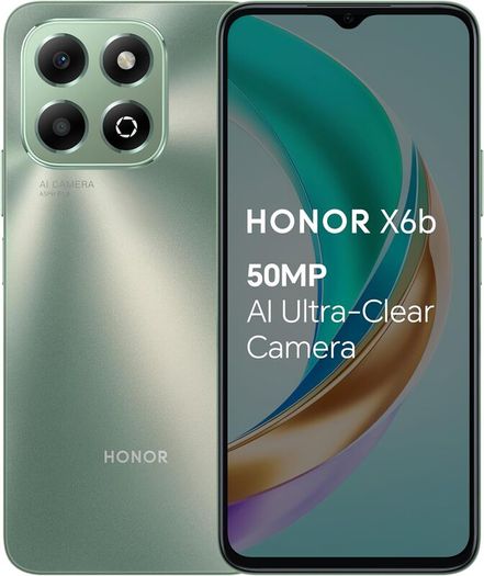 HONOR X6b Mobile Phone Unlocked, 6.56-Inch 90Hz Fullview Display, 4GB+128GB, 5200 mAh Long-lasting Battery, 50MP Triple Camera, Android