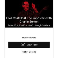 Elvis Costello Concert Ticket