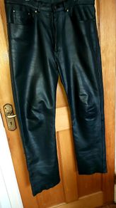 Mens Biker Leather Jeans