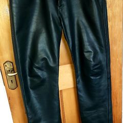 Mens Biker Leather Jeans