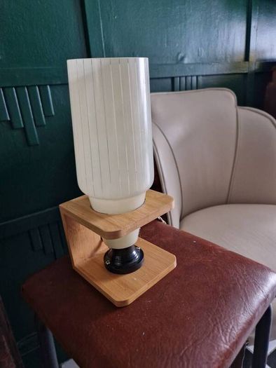 1 Retro Vintage Mid Century Glass shade /repro base  Table lamp