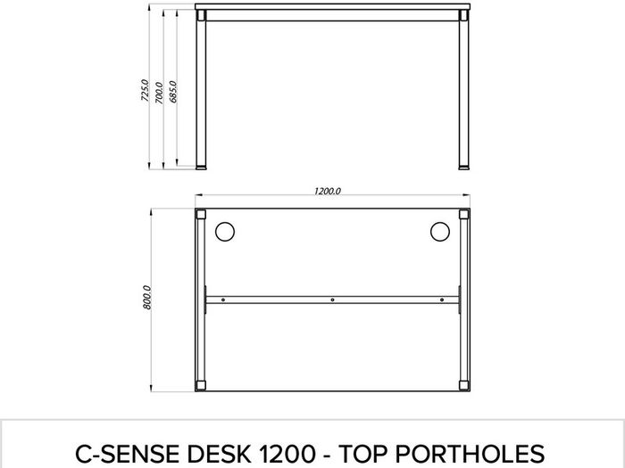NEW White C-Sense Silver Goalpost leg desk 1200 x 800 mm