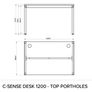 NEW White C-Sense Silver Goalpost leg desk 1200 x 800 mm Image 2