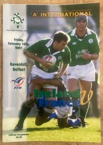 Very Rare 2001 Ireland v France - 'A' International Match Programme