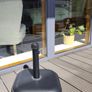 Black Half Umbrella for Balcony or Patio with Base Image 3