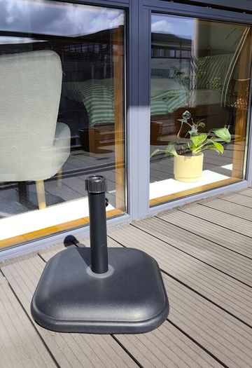 Black Half Umbrella for Balcony or Patio with Base