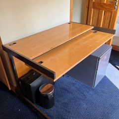 Compact secretarial desk, ideal for a home office or study.