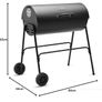 Portable Barbecue with Warming Rack, Wheels, Large Porcelain Coated Steel Non Stick Cooking Grill, Air Vents 2 in 1 Barbeque and Smoker Image 2