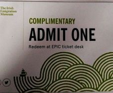 FOR CHARITY - Admit One Adult Ticket for EPIC The Emigration Museum, Dublin