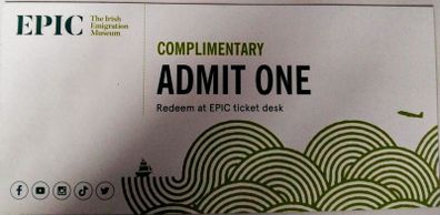 FOR CHARITY - Admit One Adult Ticket for EPIC The Emigration Museum, Dublin