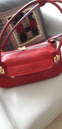Marino Orlandi Genuine Italian Cherry Red Leather Shoulder/Hand Bag