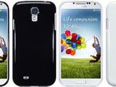 New Samsung I9500 Galaxy S4 Tpu Gel Case Solid Black / Solid White With Free Screen Protector